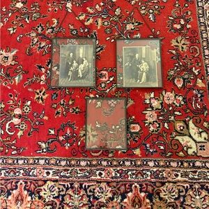 3 Vintage Black Picture Frames